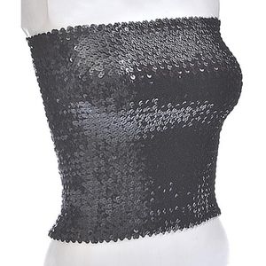 Sequin Tube Top Black
